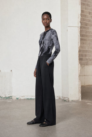 Evo wide-leg technical jersey pants | Black
