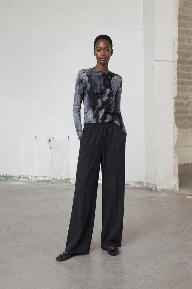 Evo wide-leg technical jersey pants | Black