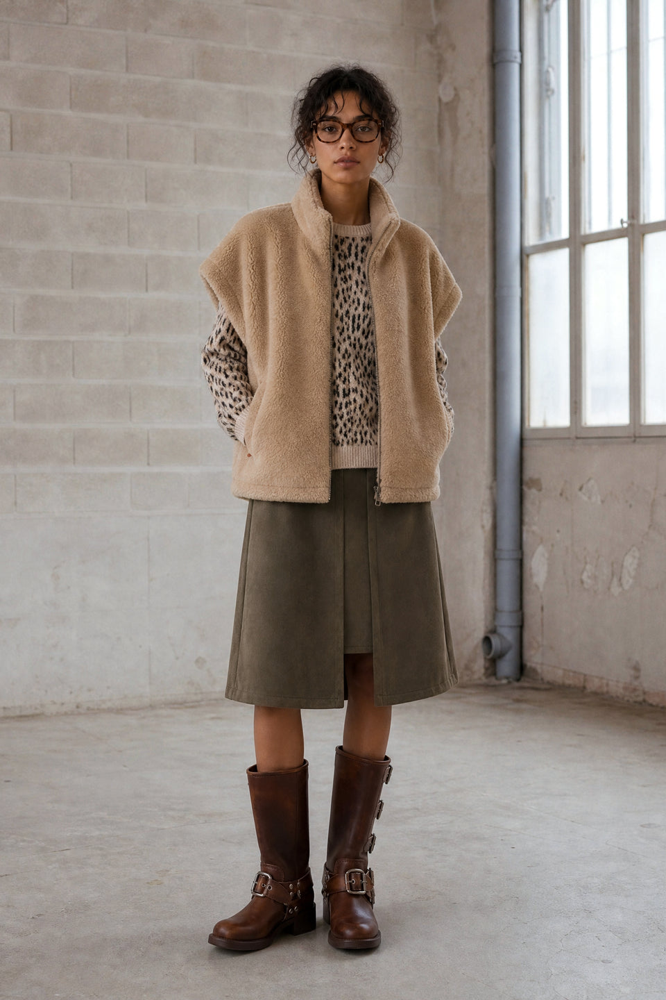 Nataly skuba velvet skirt | Army