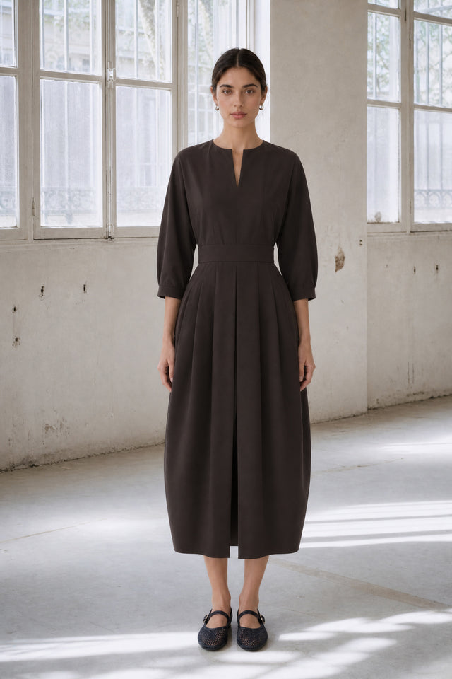 Gaara Kleid technical jersey | Chocolate