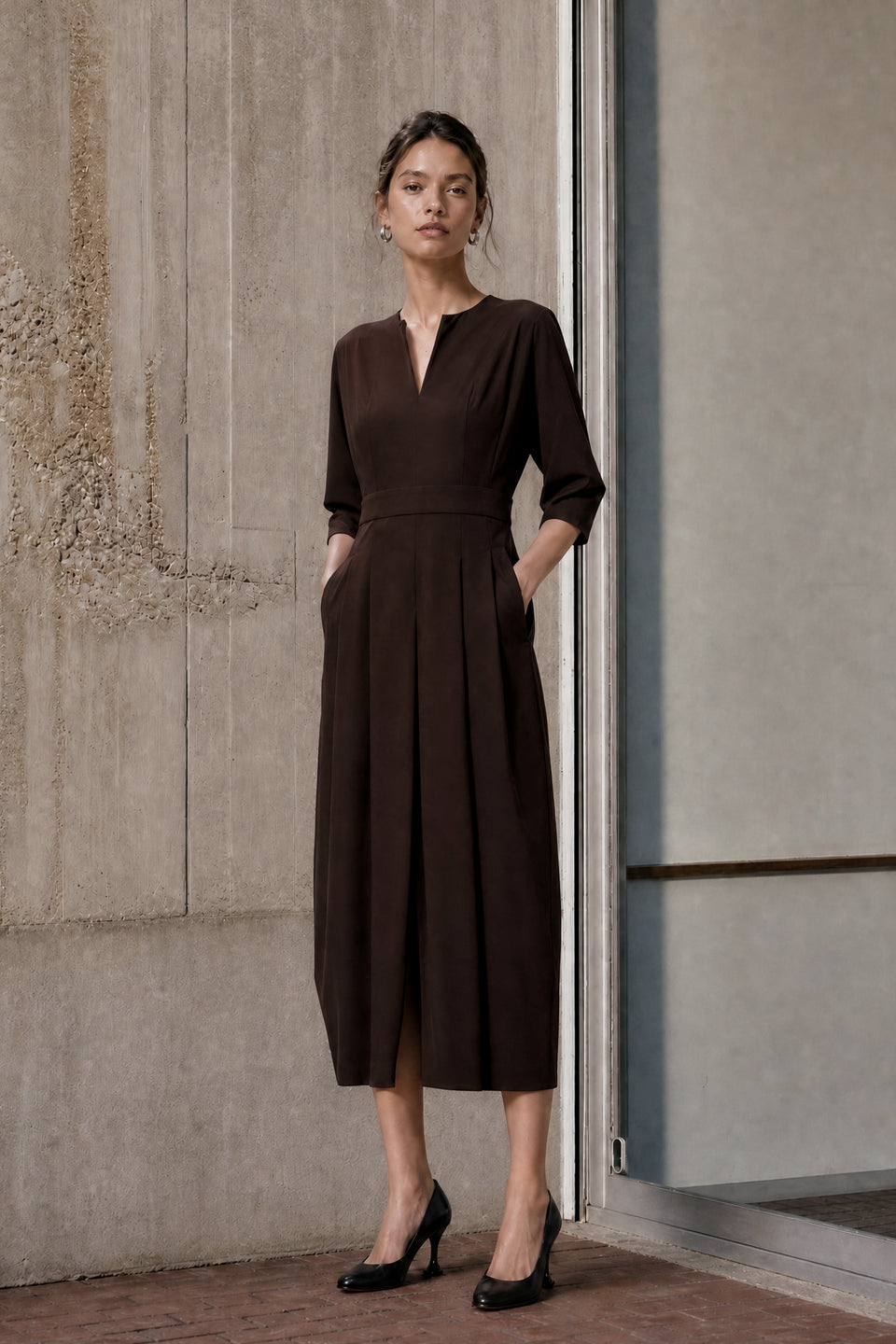 Gaara Kleid technical jersey | Chocolate