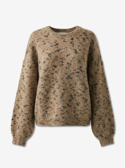 Pull fantaisie en fibres mélangées H24208 | Beige