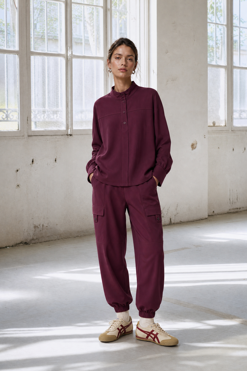 Angelika top technical jersey | Cherry
