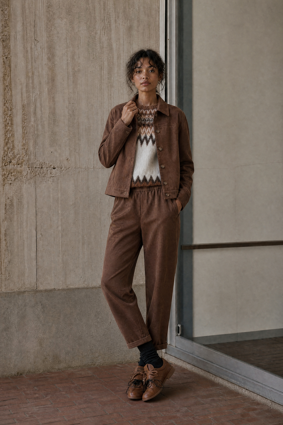 Danny skuba velvet Broek | Brown