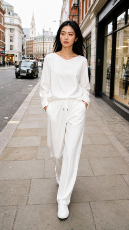 Adelia blouse soft Punto Milano jersay | Panna