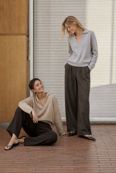 V-neck dyed Viskose pullover NB2310 | Light Grey