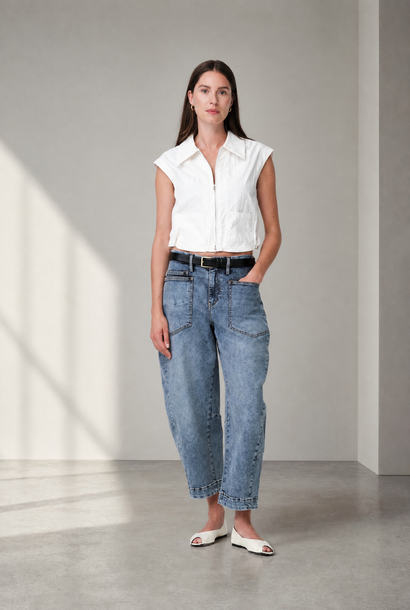 Emiko jakke i taft | Offwhite