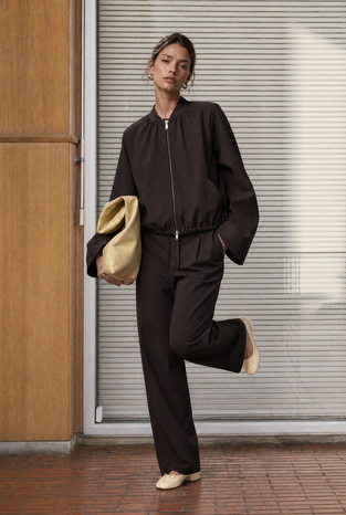 Evo wide-leg technical jersey pants | Chocolate