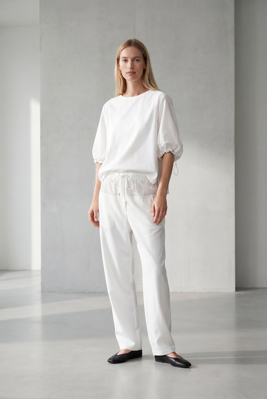 Pamela jersey/taffeta mix blouse
