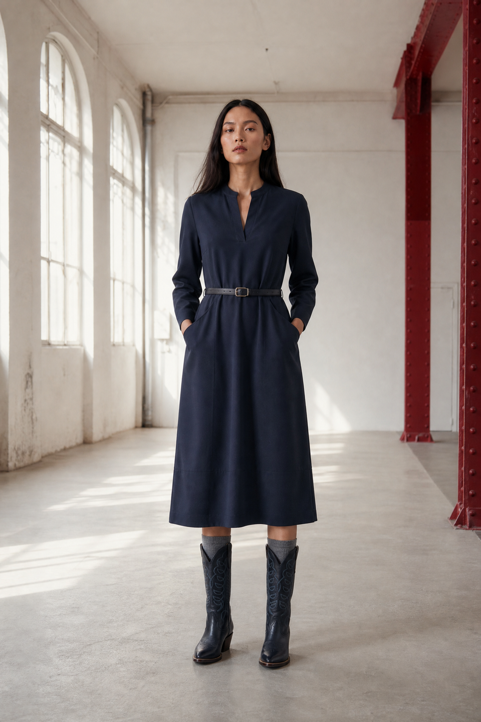 Lalla dress technical jersey | Blue