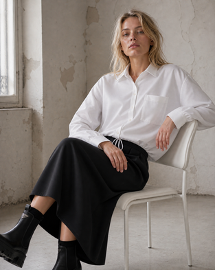 Carmen blouse technical jersey | White