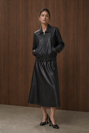 Elle eco leather skirt | Black