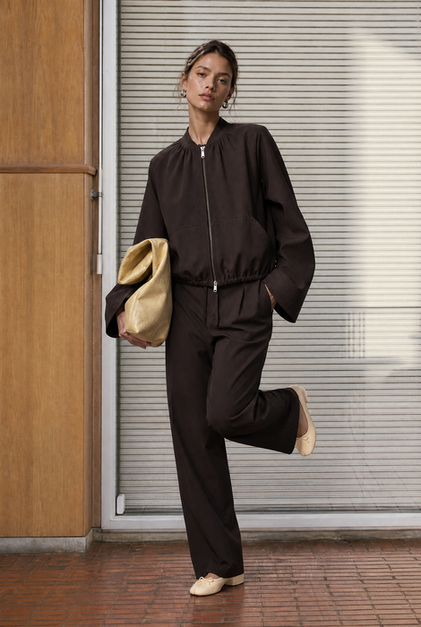Evo wide-leg technical jersey Hose | Chocolate