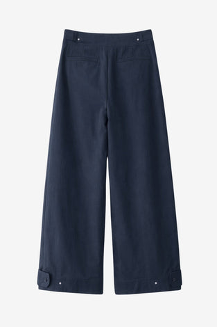 Harlow Katoen fancy Broek | Navy