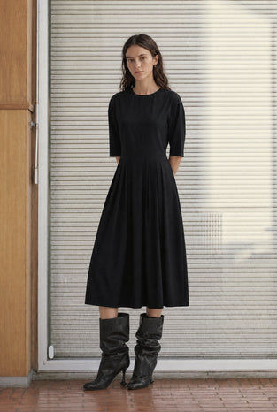Heide tech jersey jurk LS | Black