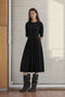 Heide tech jersey jurk LS | Black