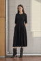 Heide tech jersey jurk LS | Black
