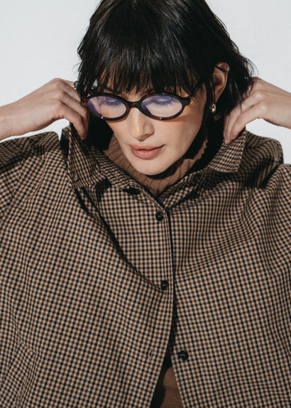 Iconic check katoen bomber jacket | Brown