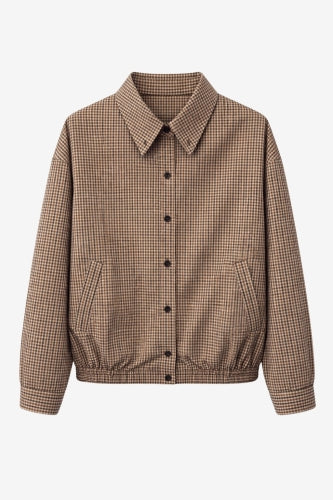 Iconic check Baumwolle bomber Jacke | Brown