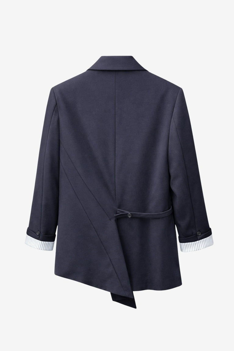 Indira back details blazer | Dark Blue