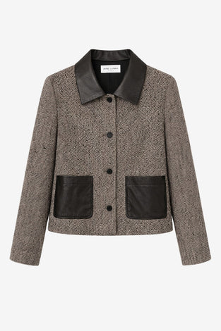Isolde wool blend pocket blazer | Brown
