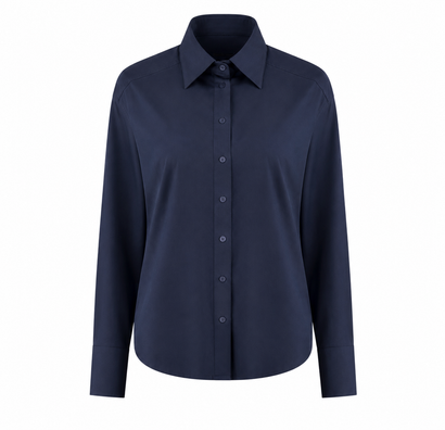 Ivona-blouse van technische jersey | Blauw