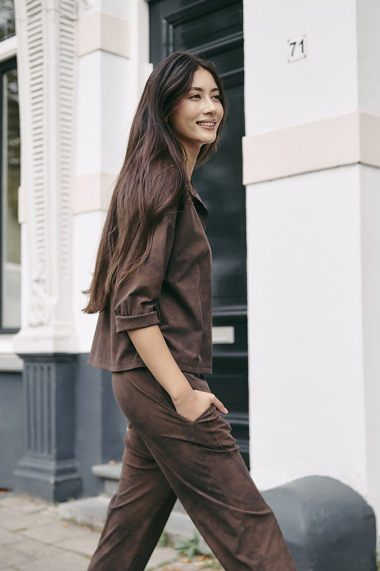 Timelia pants technical jersey | Brown