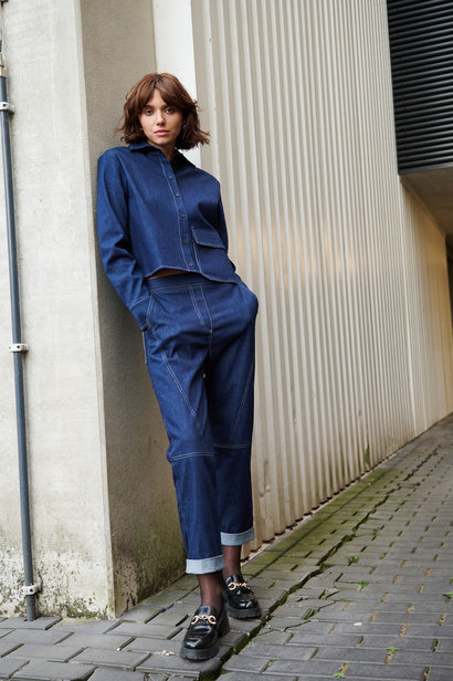 Kerry denim blouse | Blue denim