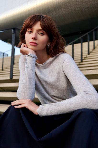 Pullover Cashmere blend 2480 | Light Grey