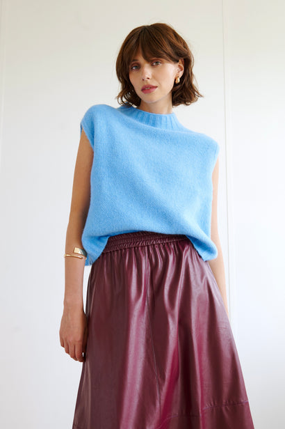 Nitty eco leather skirt | Bordo