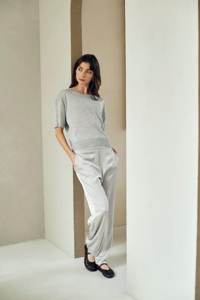 Sebastian saten pants | Grigio