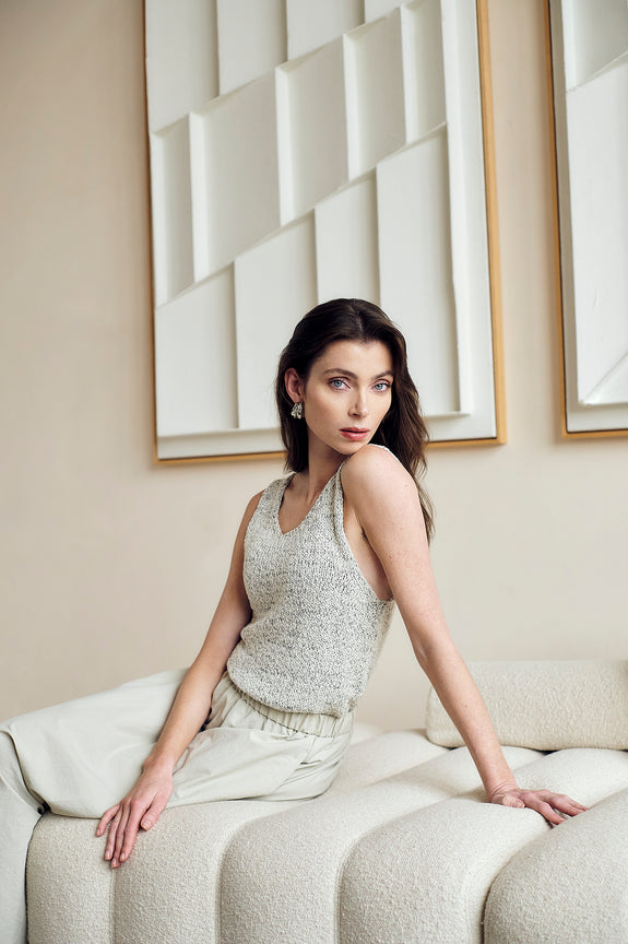 Top cotton E26119 | Blue