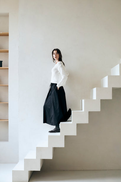 Maglione fantasia in cotone E20197S | Bianco sporco