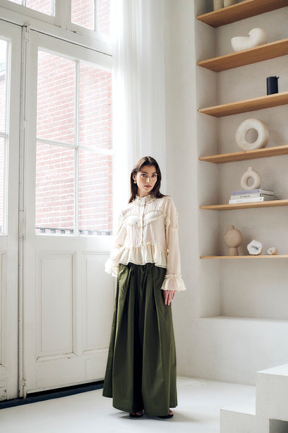 Netty Bluse im Boho-Stil | Hellgrün