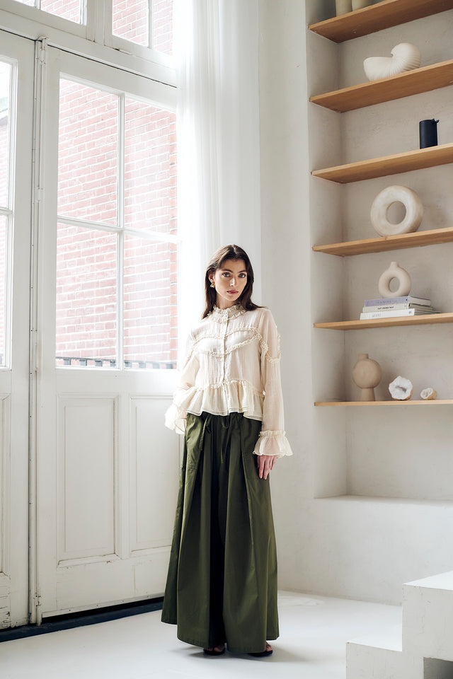 Netty bohemian style Blouse | Light Green