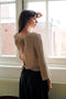 Open-back sweater 2041 | Beige