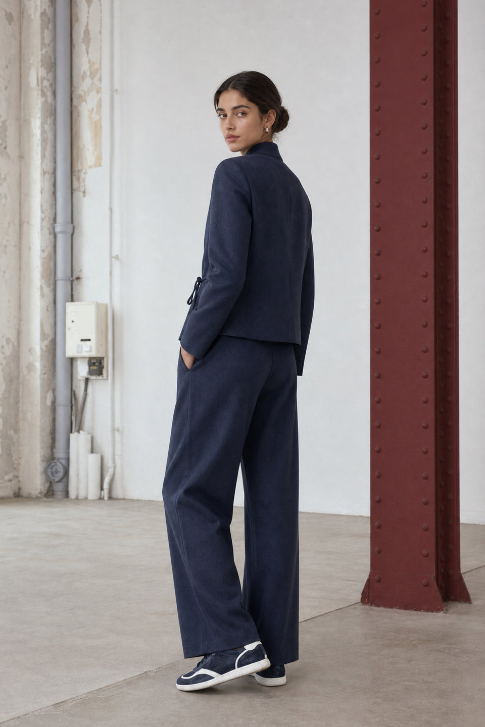 Lean wide-leg broek | Dark Blue