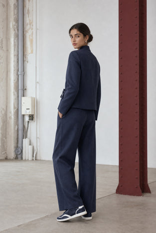 Jade fitted viscose blazer | Dark Blue