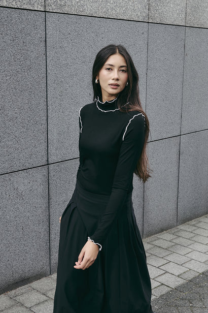Janice viscose top | Black White