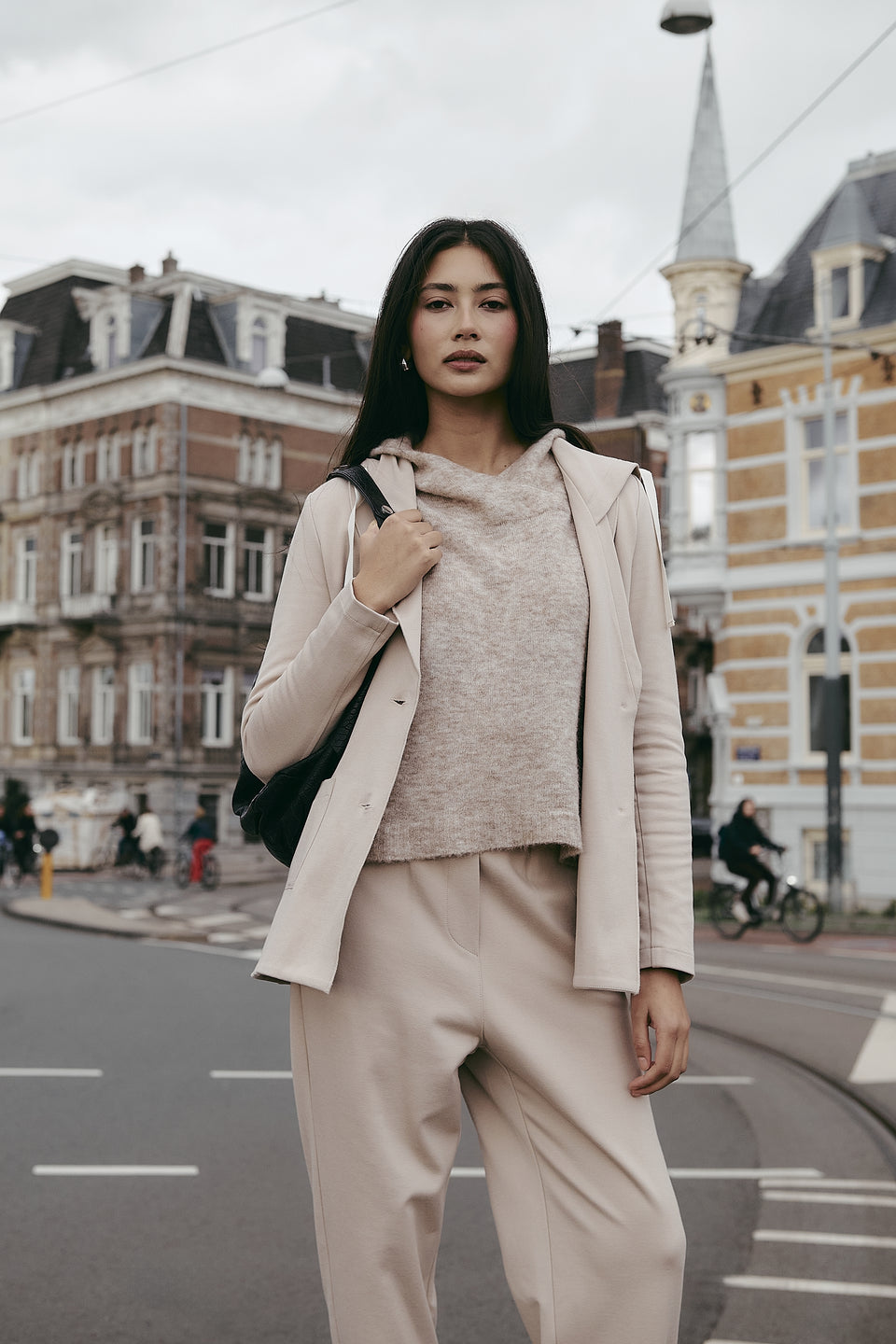Emy hoody blazer | Beige