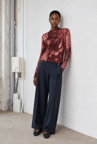 Janette allover print top | Allover Bordeaux