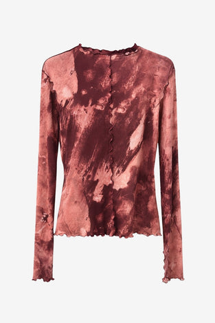 Janette allover print top | Allover Bordeaux