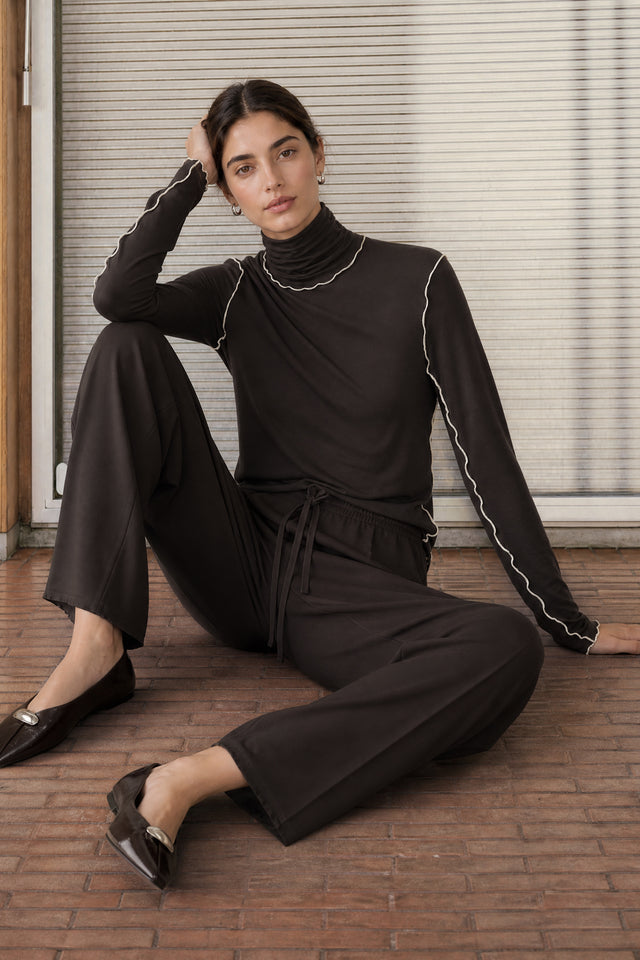Janice viscose top | Brown