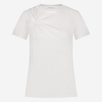 Knot-T-Shirt aus Baumwoll-Elasthan-Mix | Weiß