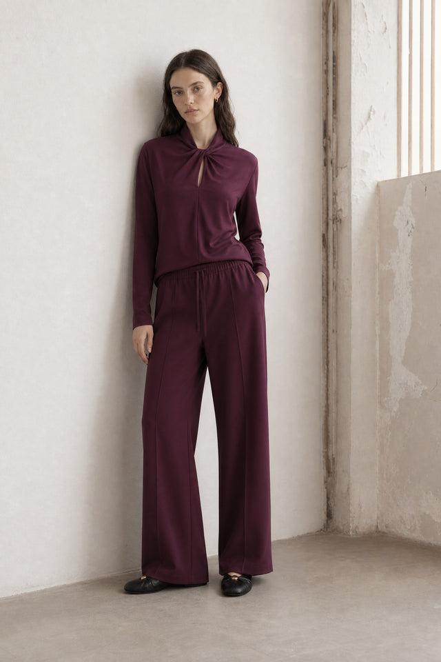 Evo wide-leg technical jersey pants | Cherry