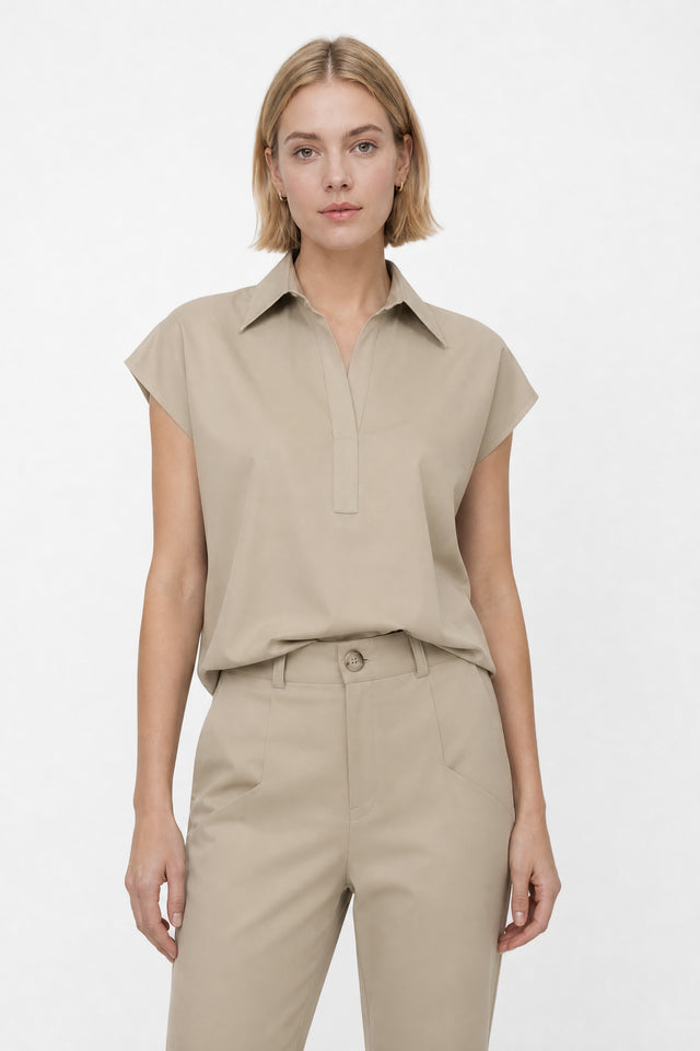 Kitty top technical jersey | Sand