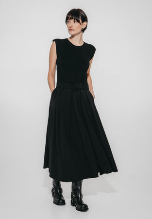 Kora Viskose mix Kleid | Black