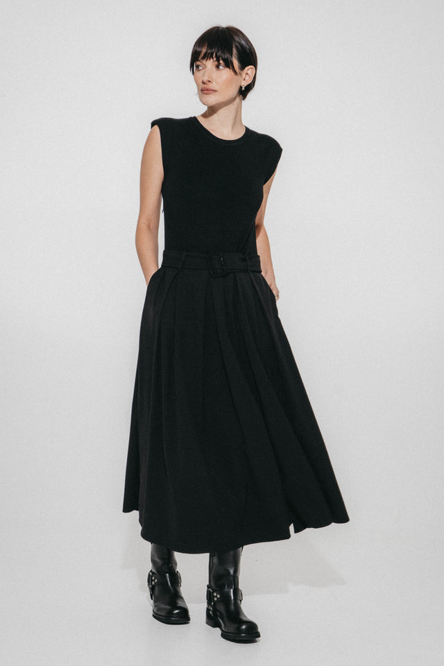 Kora Viskose mix Kleid | Black