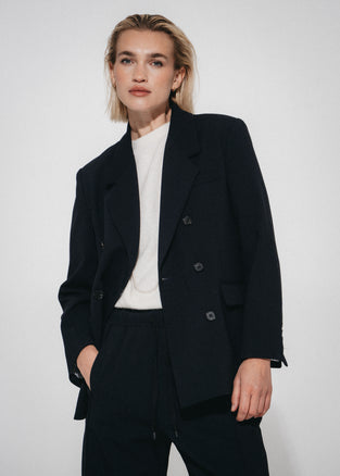 Indira back details blazer | Dark Blue