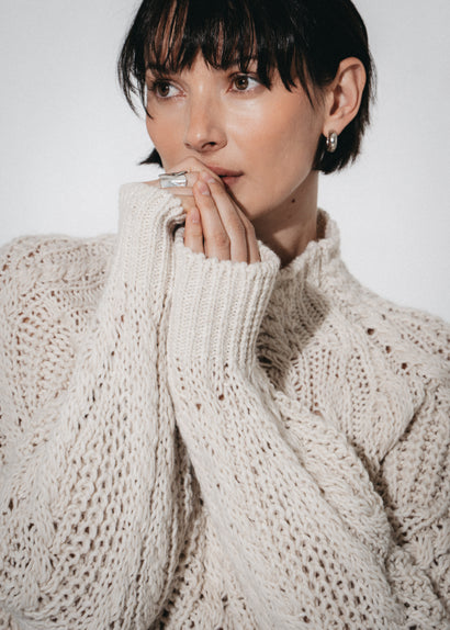 Maglione invernale morbido 3094 | Écru